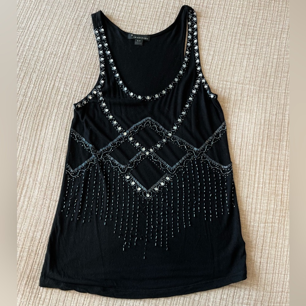 Beaded vintage tank - Forever 21 - used